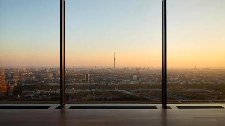 Interior of an Accord property with a view across Berlin